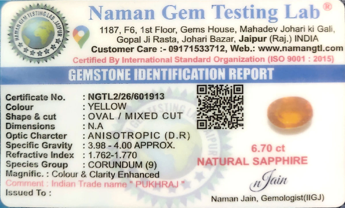 PUKHRAJ (GEMSTONE)
