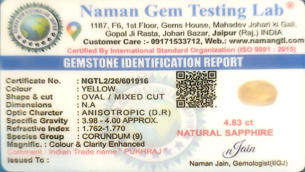 PUKHRAJ (GEMSTONE)