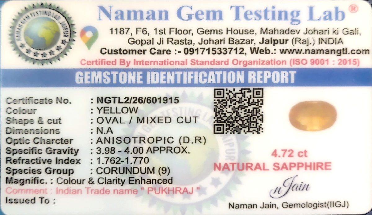 PUKHRAJ (GEMSTONE)