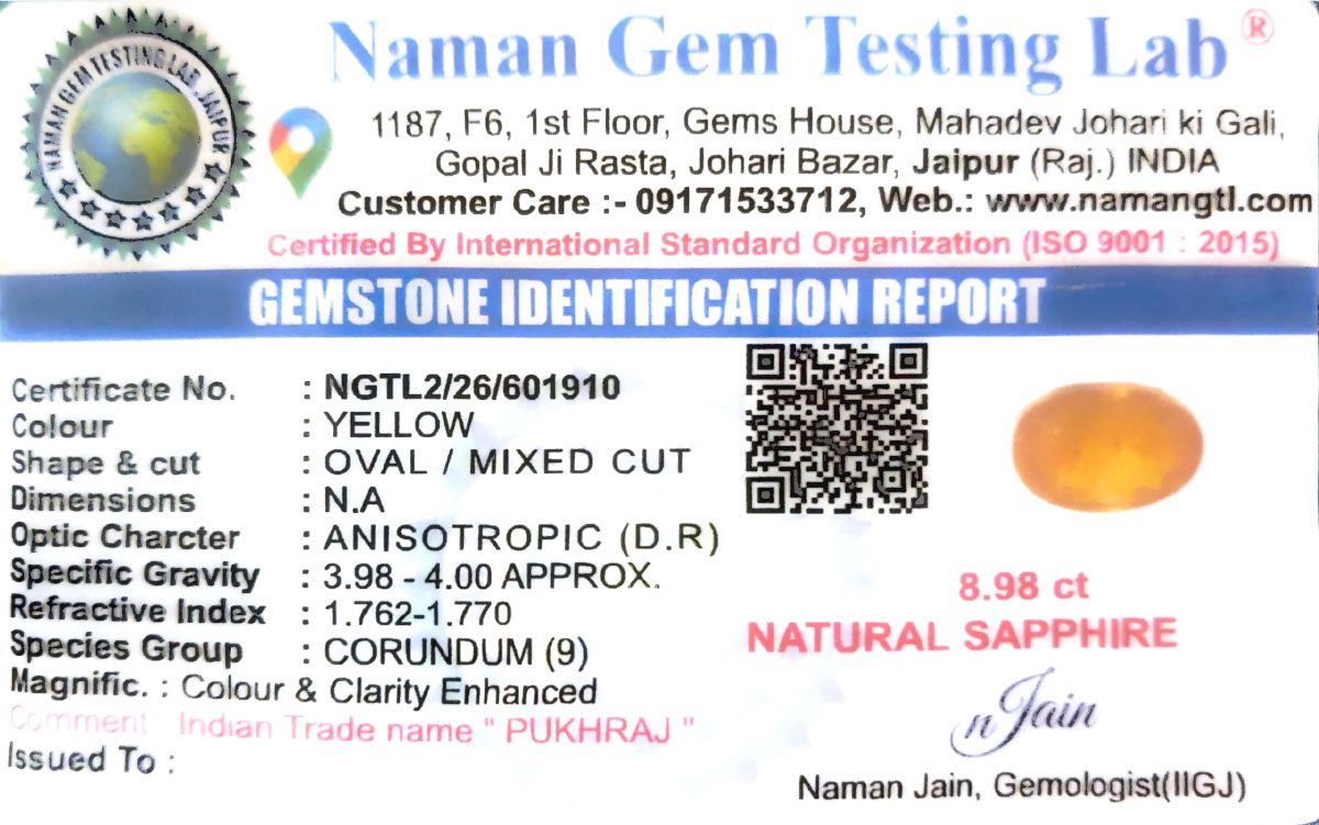 PUKHRAJ (GEMSTONE)