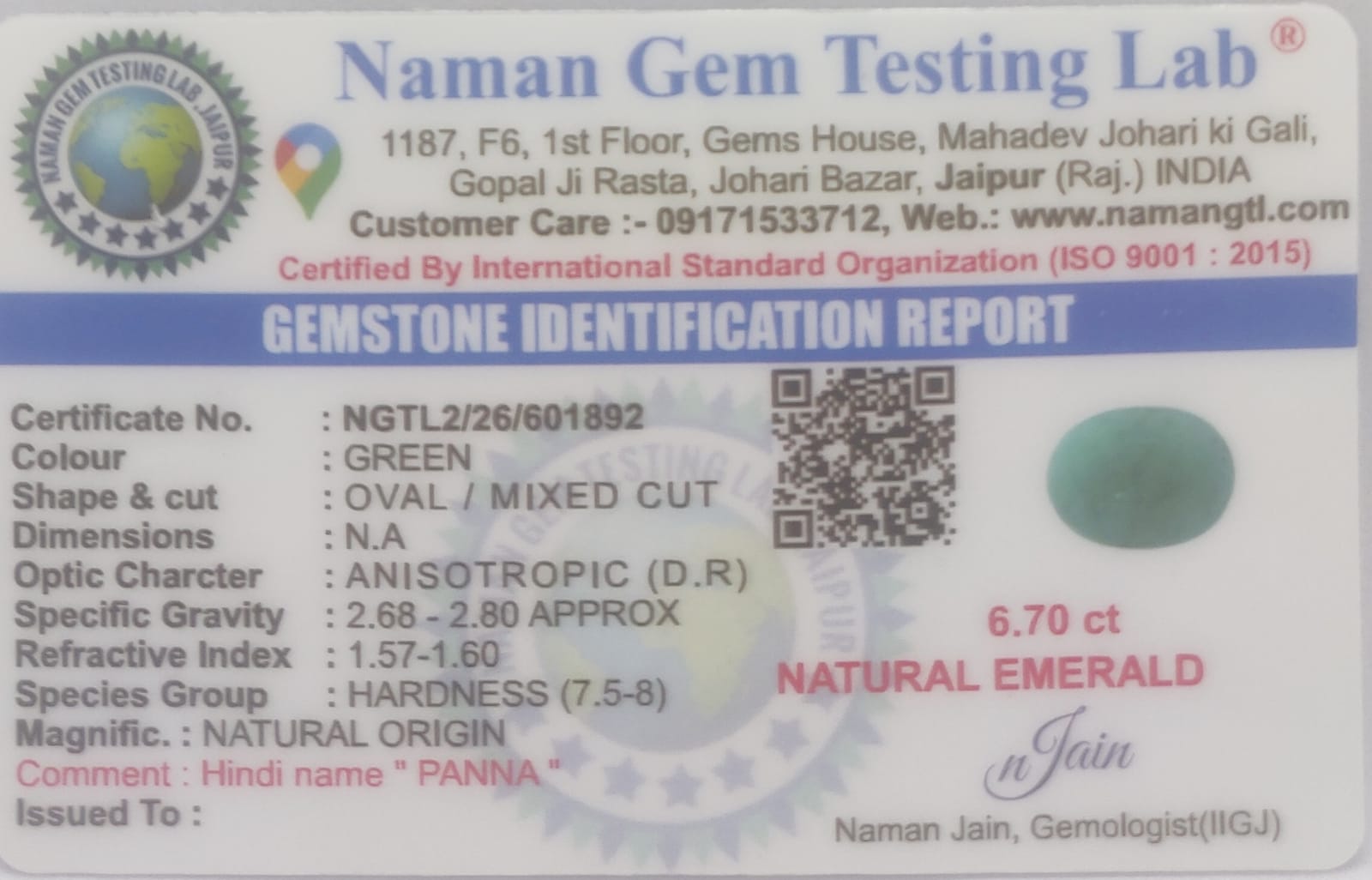 Panna- GEMSTONE