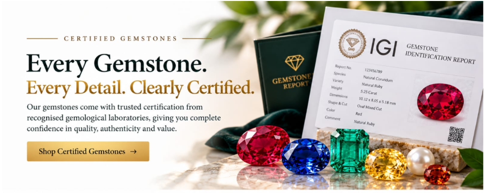 Every Gemstone Clearly Certified - Real Ratna Gems
