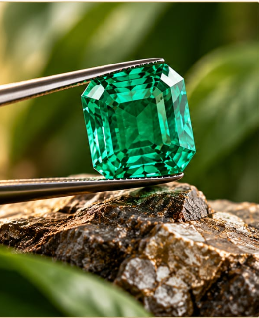 Inspecting Natural Emerald at Real Ratna Gems